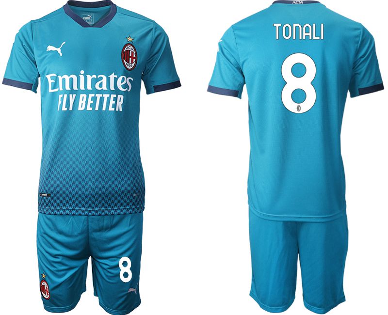 Men 2020-2021 club AC milan away #8 blue Soccer Jerseys->ac milan jersey->Soccer Club Jersey